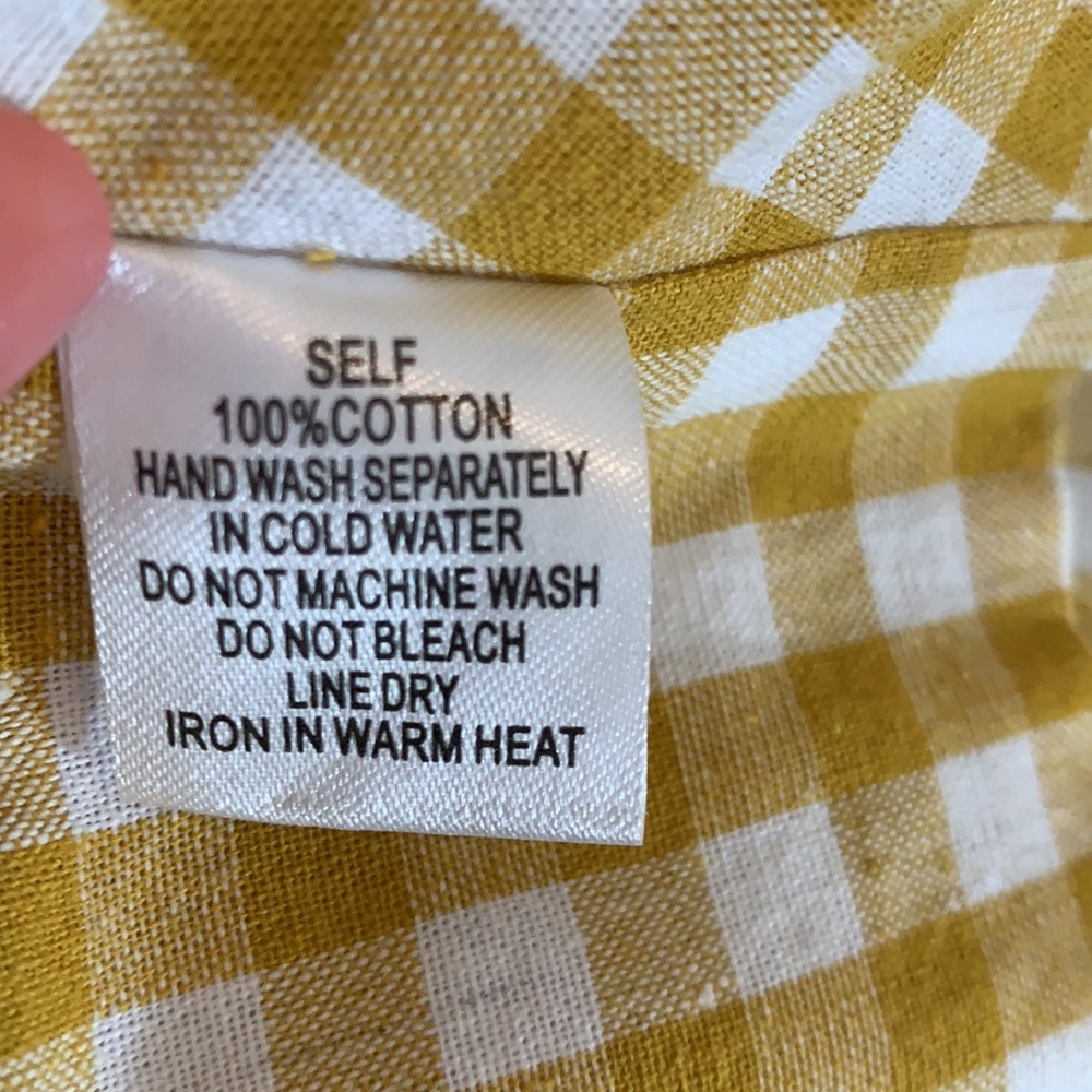 Cotton Candy LA Yellow Gingham Crop Top. Size S. - Picture 6 of 6
